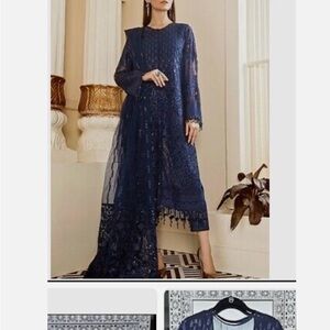 Elegant Navy Blue Lace Dress